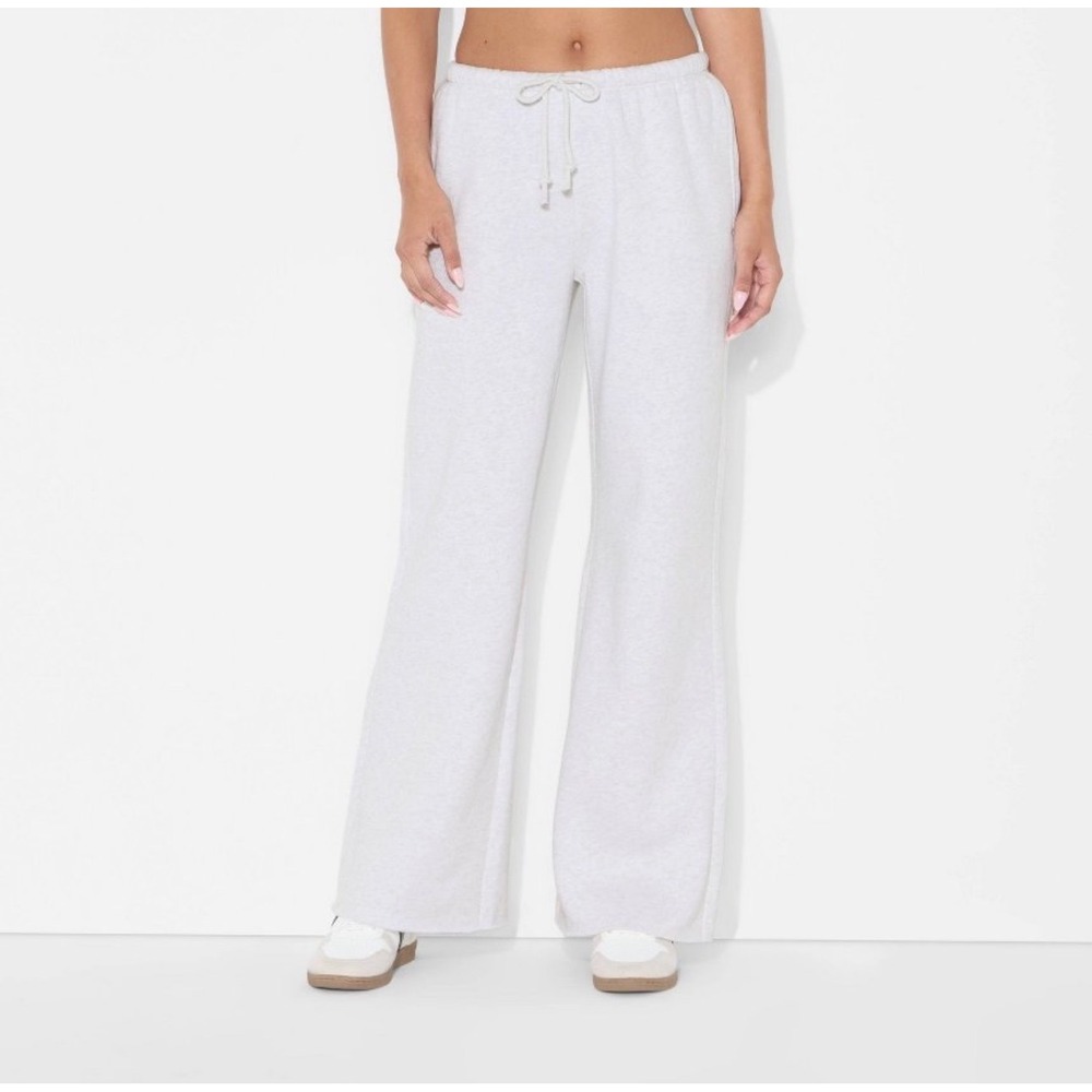 Wild Fable Womens Heather Gray‎ Wide Leg Cozy Oversized Lounge Sweatpants Size M